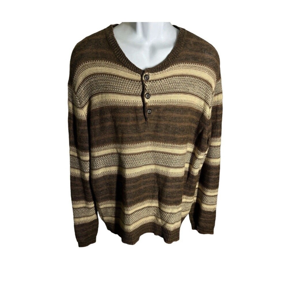 Denim & Supply Ralph Lauren Men's Sweater XL Brown Stripe Classic Aztec